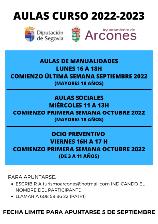 Imagen AULAS DE MANUALIDADES, SOCIALES Y OCIO PREVENTIVO CURSO 2022-2023